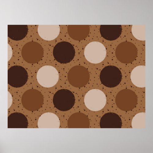 Earth tones polka dots poster