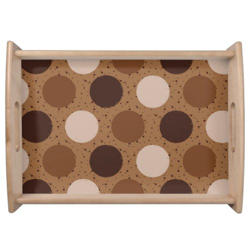 Earth tones polka dots  serving tray