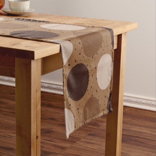 Earth tones polka dots short table runner