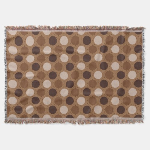 Earth tones polka dots  throw blanket