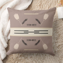 Earth Tones Rustic Geometric Throw Pillow