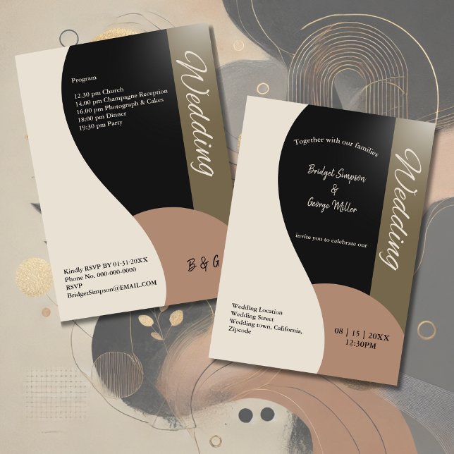 earth tones simple boho chic wedding  invitation (Creator Uploaded)