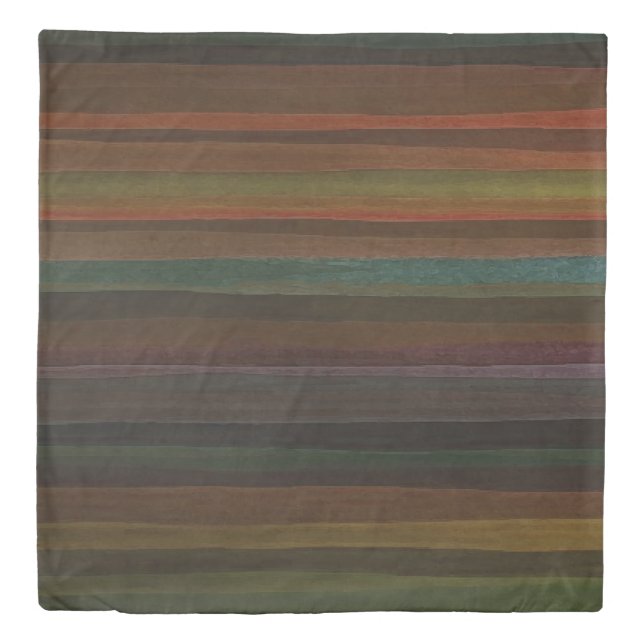 Earth Tones Stripe Duvet Cover (Front)
