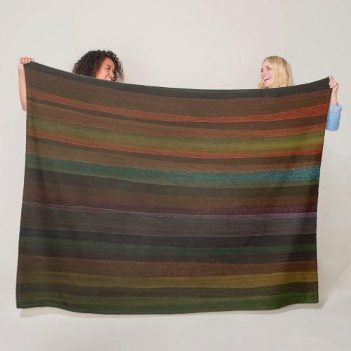 Earth Tones Stripe Fleece Blanket