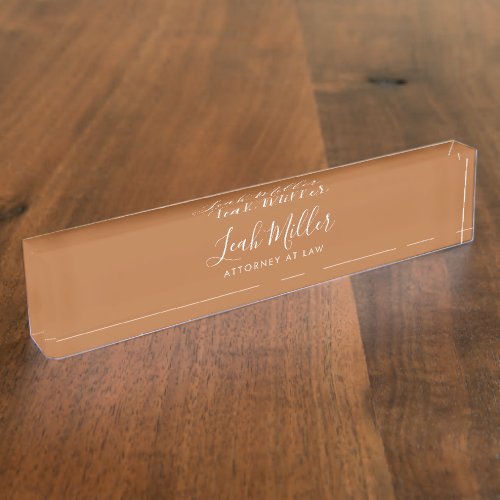 Earth Tones Terracotta Desk Name Plate