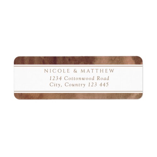 Earth Tones Watercolor Return Address Label