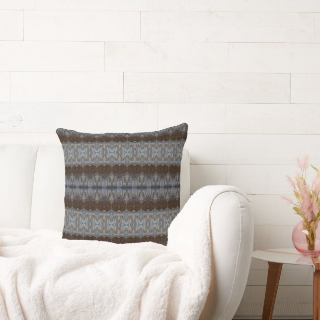 Earth Tones With Browns And Grays Throw Pillow (Couch)
