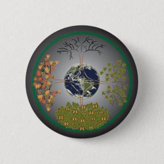 Earth Tree Mandala Button