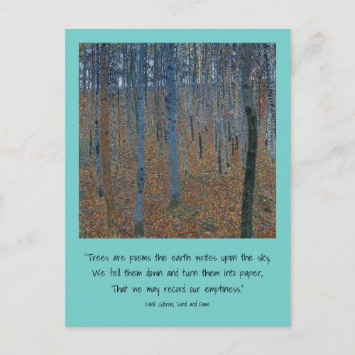 earth trees postcard