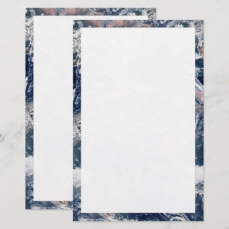 Earth Trim Border and Background Template Stationery