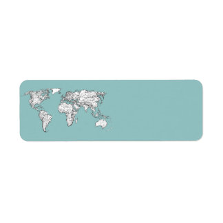 Earth turquoise ink label