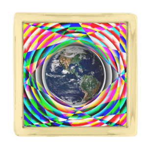 Earth Vibes by Kenneth Yoncich Gold Finish Lapel Pin