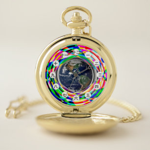 Earth Vibes (Chinese / Japanese) by K Yoncich Pocket Watch