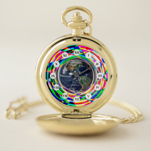 Earth Vibes (Roman Face) by Kenneth Yoncich Pocket Watch