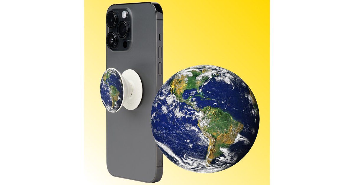 Earth view from space PopSocket | Zazzle