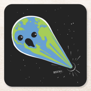 Earth Vs. Black Hole Square Paper Coaster