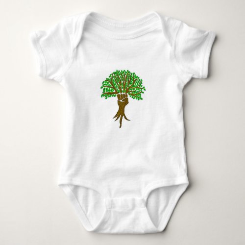 Earth Warrior Tree Design Great Earth Day Design Baby Bodysuit