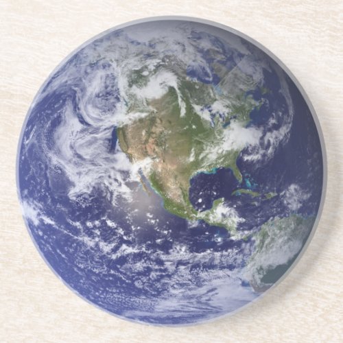 Earth Western Hemisphere Sandstone Coaster