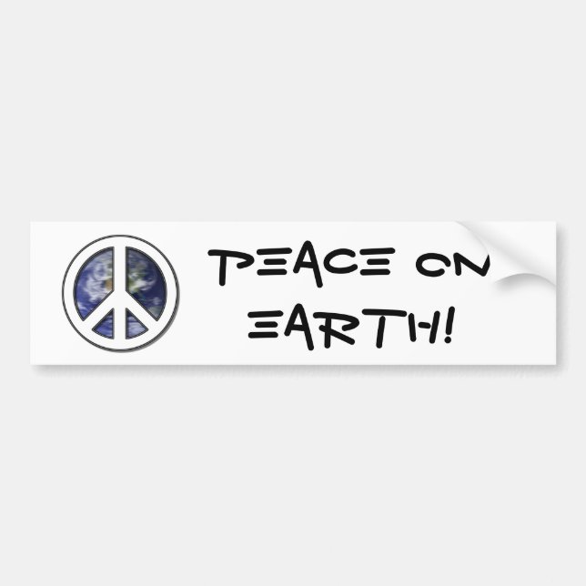 Earth White Peace Sign7 Bumper Sticker (Front)