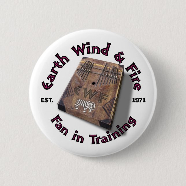 Earth Wind and Fire Fan in Training Round Button (Front)