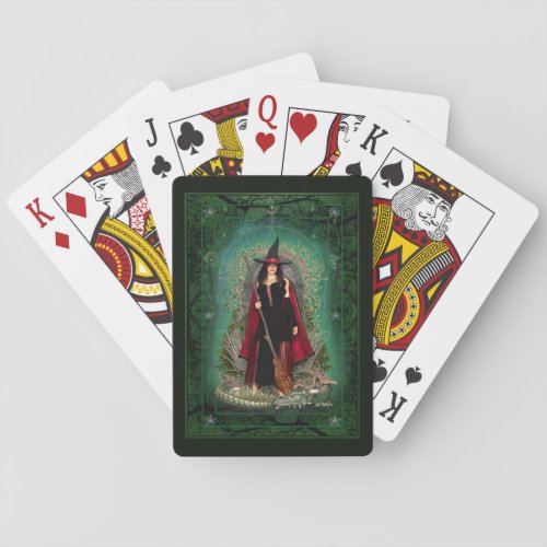 Earth Witch  Green Dragon Poker Cards