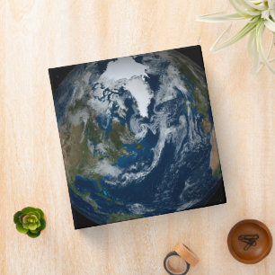 Earth With Clouds And Sea Ice 2 3 Ring Binder
