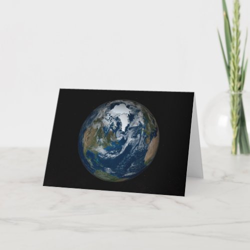 Earth With Clouds And Sea Ice 2 Card