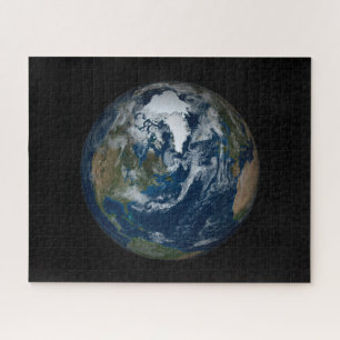 Earth With Clouds And Sea Ice 2 Jigsaw Puzzle