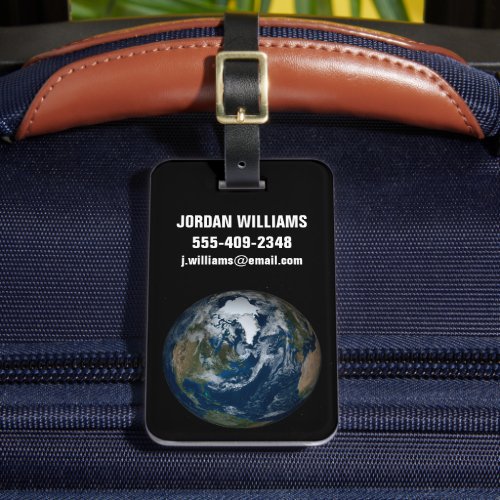Earth With Clouds And Sea Ice 2 Luggage Tag