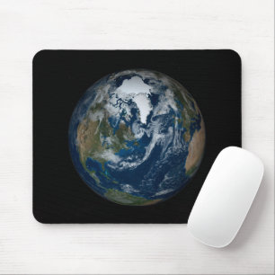 Earth With Clouds And Sea Ice 2 Mouse Pad