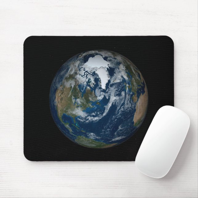 Earth With Clouds And Sea Ice 2 Mouse Pad (With Mouse)