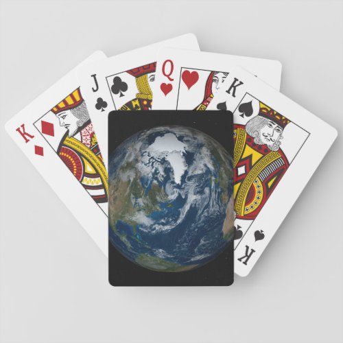 Earth With Clouds And Sea Ice 2 Playing Cards