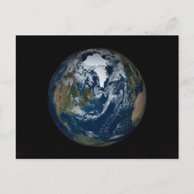 Earth With Clouds And Sea Ice 2 Postcard (Front)