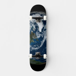 Earth With Clouds And Sea Ice 2 Skateboard