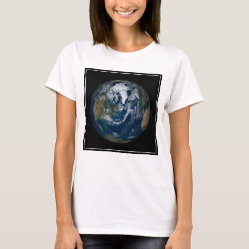 Earth With Clouds And Sea Ice 2 T_Shirt