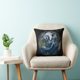 Earth With Clouds And Sea Ice 2 Throw Pillow