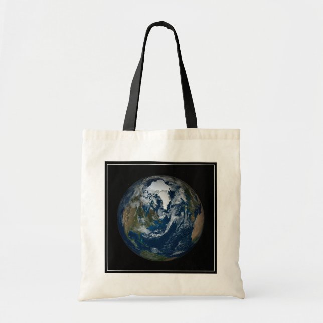 Earth With Clouds And Sea Ice 2 Tote Bag (Front)