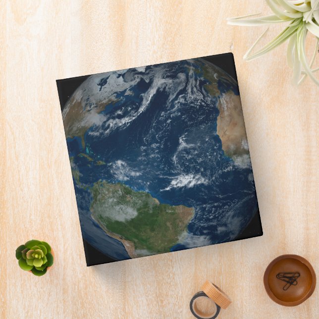 Earth With Clouds And Sea Ice 3 Ring Binder (In Situ)