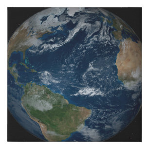 Earth With Clouds And Sea Ice Faux Canvas Print