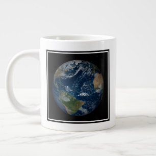 Earth With Clouds And Sea Ice Giant Coffee Mug