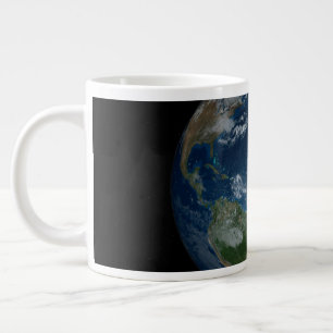Earth With Clouds And Sea Ice Giant Coffee Mug