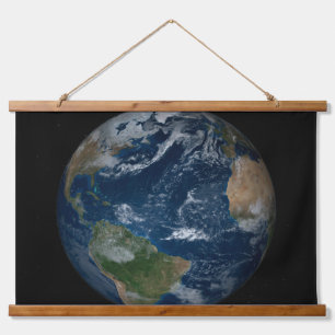 Earth With Clouds And Sea Ice Hanging Tapestry