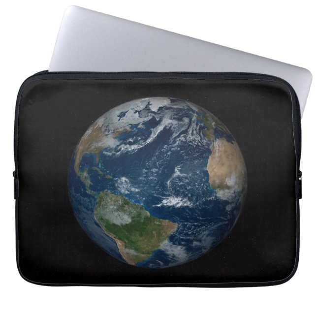 Earth With Clouds And Sea Ice Laptop Sleeve (Front)