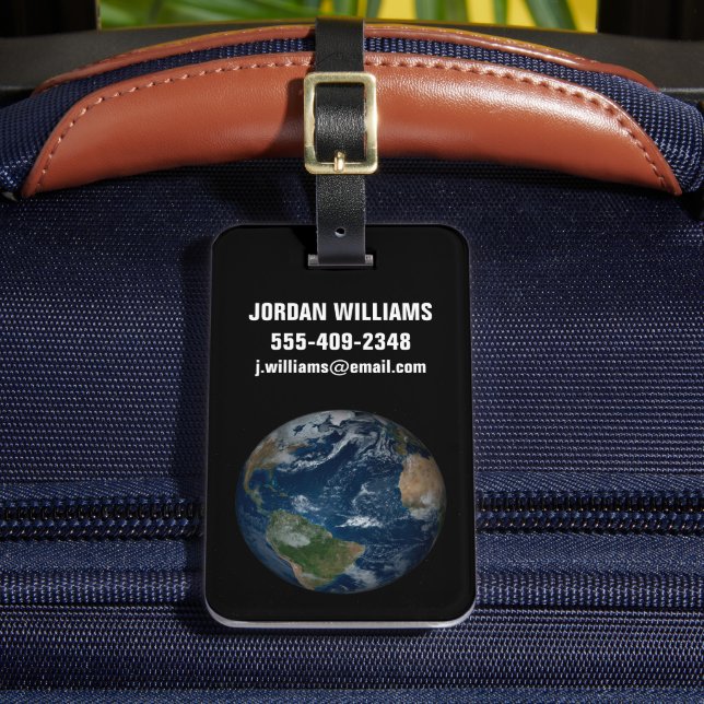 Earth With Clouds And Sea Ice Luggage Tag (Front Insitu 2)