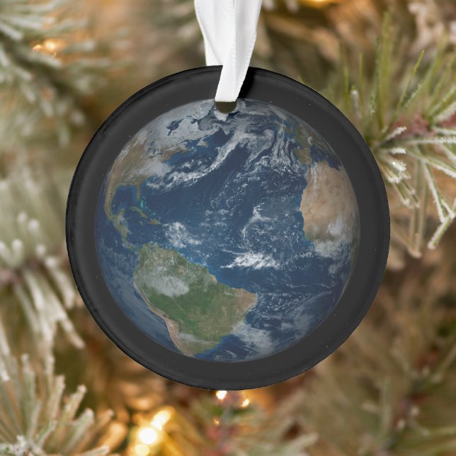 Earth With Clouds And Sea Ice Ornament (Tree)