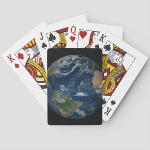 Earth With Clouds And Sea Ice Poker Cards