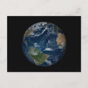 Earth With Clouds And Sea Ice Postcard