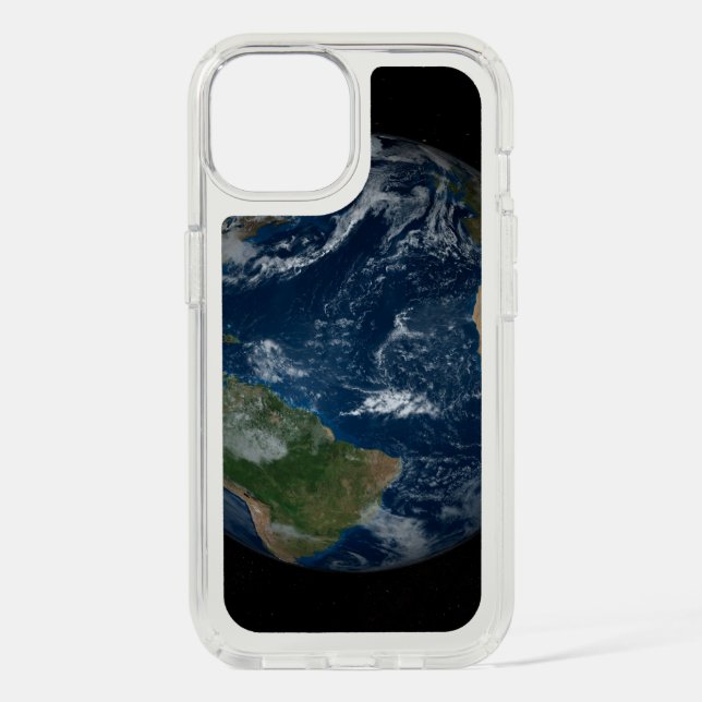 Earth With Clouds And Sea Ice Speck iPhone Case (Front)