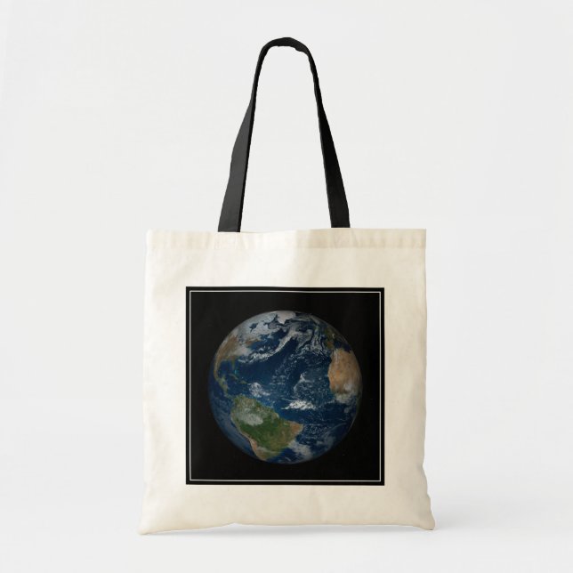 Earth With Clouds And Sea Ice Tote Bag (Front)