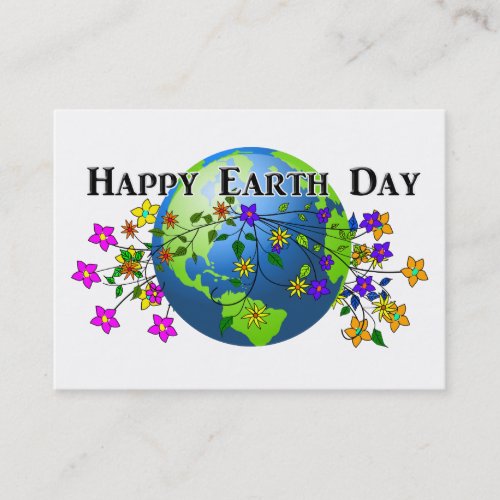 Earth with Flowers Business Card